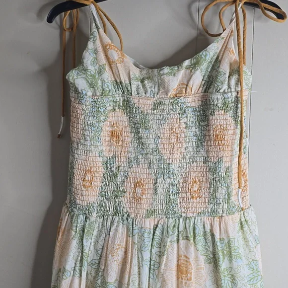 Free People Adriel Tie Strap Tiered Midi Dress Large NWOT - Picture 5 of 16